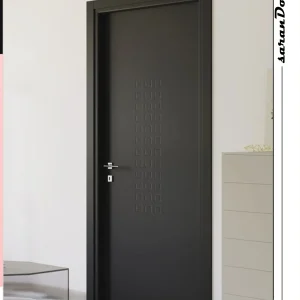 درب داخلی مدرن مدل ۱۰۴ | درب طوسی تیره با طراحی هندسی - حسام دور